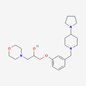 molecular formula C23H37N3O3 B6074717 1-(4-morpholinyl)-3-(3-{[4-(1-pyrrolidinyl)-1-piperidinyl]methyl}phenoxy)-2-propanol 