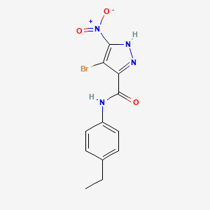 molecular formula C12H11BrN4O3 B6074718 4-bromo-N-(4-ethylphenyl)-5-nitro-1H-pyrazole-3-carboxamide 