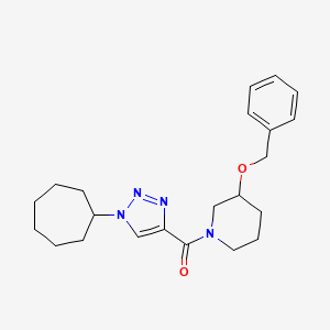 molecular formula C22H30N4O2 B6074722 3-(benzyloxy)-1-[(1-cycloheptyl-1H-1,2,3-triazol-4-yl)carbonyl]piperidine 