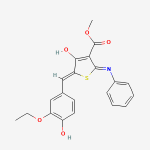 molecular formula C21H19NO5S B6074728 methyl 2-anilino-5-(3-ethoxy-4-hydroxybenzylidene)-4-oxo-4,5-dihydro-3-thiophenecarboxylate 