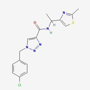 molecular formula C16H16ClN5OS B6074730 1-(4-chlorobenzyl)-N-[1-(2-methyl-1,3-thiazol-4-yl)ethyl]-1H-1,2,3-triazole-4-carboxamide 