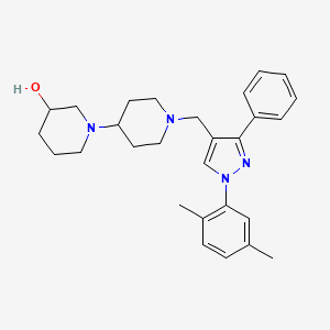 molecular formula C28H36N4O B6074737 1'-{[1-(2,5-dimethylphenyl)-3-phenyl-1H-pyrazol-4-yl]methyl}-1,4'-bipiperidin-3-ol 