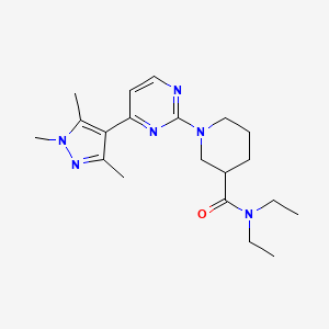 molecular formula C20H30N6O B6074738 N,N-diethyl-1-[4-(1,3,5-trimethyl-1H-pyrazol-4-yl)-2-pyrimidinyl]-3-piperidinecarboxamide 