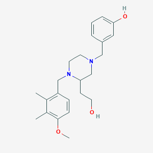 molecular formula C23H32N2O3 B6074767 3-{[3-(2-hydroxyethyl)-4-(4-methoxy-2,3-dimethylbenzyl)-1-piperazinyl]methyl}phenol 