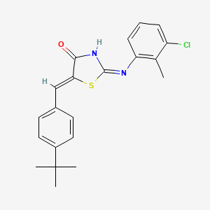 molecular formula C21H21ClN2OS B6074769 5-(4-tert-butylbenzylidene)-2-[(3-chloro-2-methylphenyl)imino]-1,3-thiazolidin-4-one 