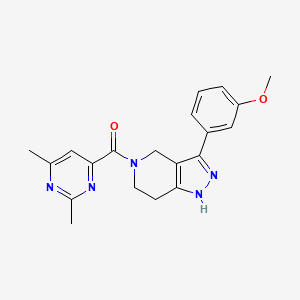 molecular formula C20H21N5O2 B6074801 5-[(2,6-dimethyl-4-pyrimidinyl)carbonyl]-3-(3-methoxyphenyl)-4,5,6,7-tetrahydro-1H-pyrazolo[4,3-c]pyridine 