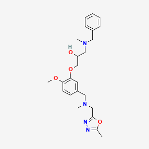 molecular formula C24H32N4O4 B6074809 1-[benzyl(methyl)amino]-3-[2-methoxy-5-({methyl[(5-methyl-1,3,4-oxadiazol-2-yl)methyl]amino}methyl)phenoxy]-2-propanol 
