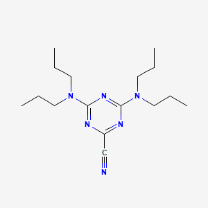 molecular formula C16H28N6 B6074827 4,6-bis(dipropylamino)-1,3,5-triazine-2-carbonitrile 