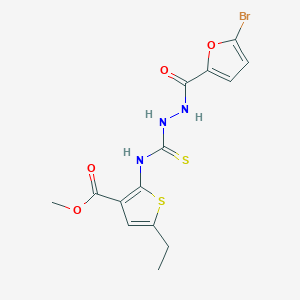 molecular formula C14H14BrN3O4S2 B6074863 methyl 2-({[2-(5-bromo-2-furoyl)hydrazino]carbonothioyl}amino)-5-ethyl-3-thiophenecarboxylate 