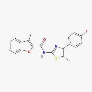 molecular formula C20H15FN2O2S B6074871 N-[4-(4-fluorophenyl)-5-methyl-1,3-thiazol-2-yl]-3-methyl-1-benzofuran-2-carboxamide 