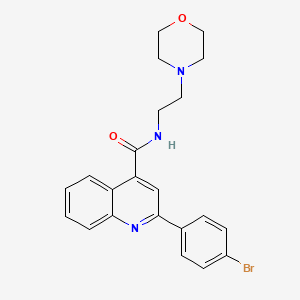 molecular formula C22H22BrN3O2 B6074877 2-(4-bromophenyl)-N-[2-(4-morpholinyl)ethyl]-4-quinolinecarboxamide 