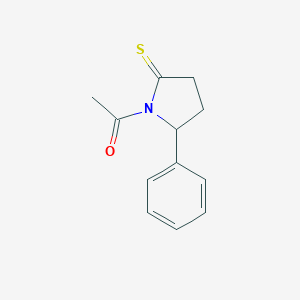 molecular formula C12H13NOS B060749 1-(2-Phenyl-5-thioxopyrrolidin-1-yl)ethanone CAS No. 187276-87-5