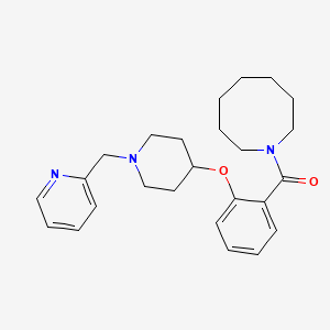 molecular formula C25H33N3O2 B6074921 1-(2-{[1-(2-pyridinylmethyl)-4-piperidinyl]oxy}benzoyl)azocane 