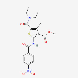 molecular formula C19H21N3O6S B6074923 methyl 5-[(diethylamino)carbonyl]-4-methyl-2-[(4-nitrobenzoyl)amino]-3-thiophenecarboxylate 