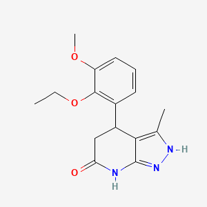 molecular formula C16H19N3O3 B6074937 4-(2-ethoxy-3-methoxyphenyl)-3-methyl-1,4,5,7-tetrahydro-6H-pyrazolo[3,4-b]pyridin-6-one 