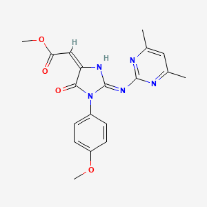 molecular formula C19H19N5O4 B6074969 methyl [2-[(4,6-dimethyl-2-pyrimidinyl)amino]-1-(4-methoxyphenyl)-5-oxo-1,5-dihydro-4H-imidazol-4-ylidene]acetate 
