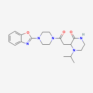 molecular formula C20H27N5O3 B6074998 3-{2-[4-(1,3-benzoxazol-2-yl)-1-piperazinyl]-2-oxoethyl}-4-isopropyl-2-piperazinone 