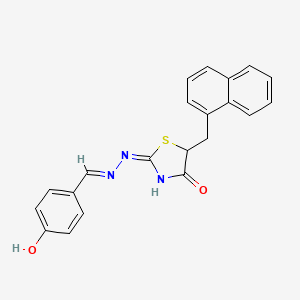 molecular formula C21H17N3O2S B6075005 4-hydroxybenzaldehyde [5-(1-naphthylmethyl)-4-oxo-1,3-thiazolidin-2-ylidene]hydrazone 