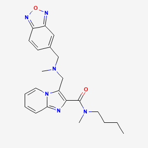 molecular formula C22H26N6O2 B6075013 3-{[(2,1,3-benzoxadiazol-5-ylmethyl)(methyl)amino]methyl}-N-butyl-N-methylimidazo[1,2-a]pyridine-2-carboxamide 