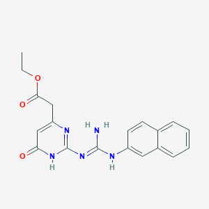 molecular formula C19H19N5O3 B6075023 ethyl (2-{[imino(2-naphthylamino)methyl]amino}-6-oxo-1,6-dihydro-4-pyrimidinyl)acetate 