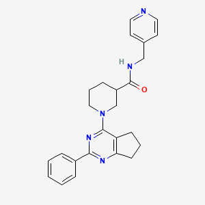 molecular formula C25H27N5O B6075030 1-(2-phenyl-6,7-dihydro-5H-cyclopenta[d]pyrimidin-4-yl)-N-(4-pyridinylmethyl)-3-piperidinecarboxamide 
