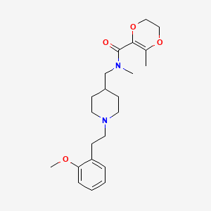 molecular formula C22H32N2O4 B6075034 N-({1-[2-(2-methoxyphenyl)ethyl]-4-piperidinyl}methyl)-N,3-dimethyl-5,6-dihydro-1,4-dioxine-2-carboxamide 