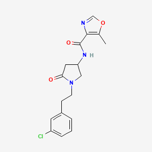 molecular formula C17H18ClN3O3 B6075051 N-{1-[2-(3-chlorophenyl)ethyl]-5-oxo-3-pyrrolidinyl}-5-methyl-1,3-oxazole-4-carboxamide 
