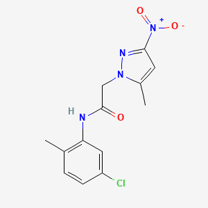 molecular formula C13H13ClN4O3 B6075097 N-(5-chloro-2-methylphenyl)-2-(5-methyl-3-nitro-1H-pyrazol-1-yl)acetamide 