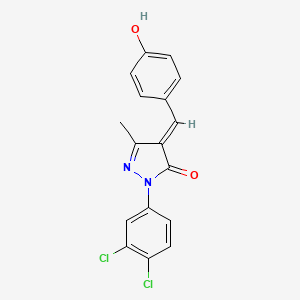 molecular formula C17H12Cl2N2O2 B6075103 2-(3,4-dichlorophenyl)-4-(4-hydroxybenzylidene)-5-methyl-2,4-dihydro-3H-pyrazol-3-one 