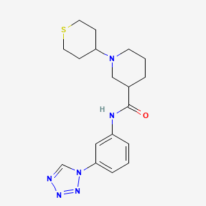 molecular formula C18H24N6OS B6075107 1-(tetrahydro-2H-thiopyran-4-yl)-N-[3-(1H-tetrazol-1-yl)phenyl]-3-piperidinecarboxamide 