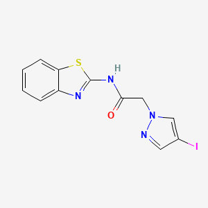 molecular formula C12H9IN4OS B6075151 N-1,3-benzothiazol-2-yl-2-(4-iodo-1H-pyrazol-1-yl)acetamide 