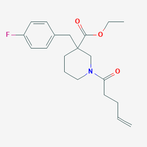 ethyl 3-(4-fluorobenzyl)-1-(4-pentenoyl)-3-piperidinecarboxylate