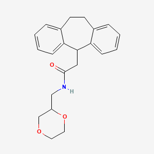 molecular formula C22H25NO3 B6075179 2-(10,11-dihydro-5H-dibenzo[a,d][7]annulen-5-yl)-N-(1,4-dioxan-2-ylmethyl)acetamide 