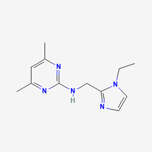 molecular formula C12H17N5 B6075208 N-[(1-ethyl-1H-imidazol-2-yl)methyl]-4,6-dimethyl-2-pyrimidinamine 