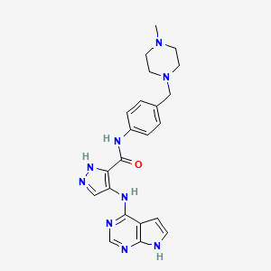 B607522 N-[4-[(4-methylpiperazin-1-yl)methyl]phenyl]-4-(7H-pyrrolo[2,3-d]pyrimidin-4-ylamino)-1H-pyrazole-5-carboxamide CAS No. 1429515-59-2