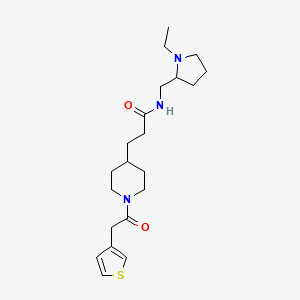 molecular formula C21H33N3O2S B6075222 N-[(1-ethyl-2-pyrrolidinyl)methyl]-3-[1-(3-thienylacetyl)-4-piperidinyl]propanamide 