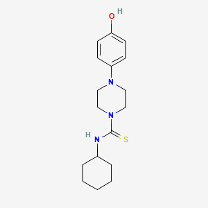 molecular formula C17H25N3OS B6075259 N-cyclohexyl-4-(4-hydroxyphenyl)-1-piperazinecarbothioamide 