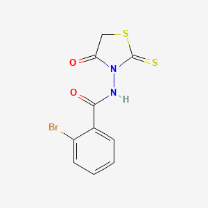 molecular formula C10H7BrN2O2S2 B6075263 2-bromo-N-(4-oxo-2-thioxo-1,3-thiazolidin-3-yl)benzamide 
