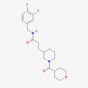 molecular formula C21H28F2N2O3 B6075265 N-(3,4-difluorobenzyl)-3-[1-(tetrahydro-2H-pyran-4-ylcarbonyl)-3-piperidinyl]propanamide 