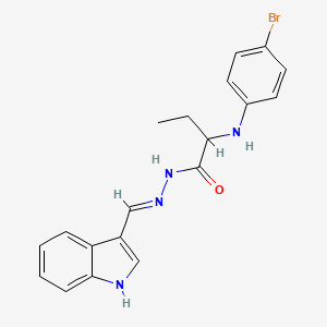 molecular formula C19H19BrN4O B6075271 2-[(4-bromophenyl)amino]-N'-(1H-indol-3-ylmethylene)butanohydrazide 