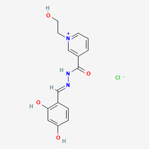 molecular formula C15H16ClN3O4 B6075283 3-{[2-(2,4-dihydroxybenzylidene)hydrazino]carbonyl}-1-(2-hydroxyethyl)pyridinium chloride 