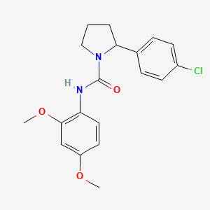 molecular formula C19H21ClN2O3 B6075287 2-(4-chlorophenyl)-N-(2,4-dimethoxyphenyl)-1-pyrrolidinecarboxamide 