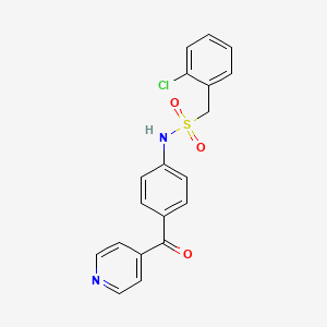 molecular formula C19H15ClN2O3S B6075290 1-(2-chlorophenyl)-N-(4-isonicotinoylphenyl)methanesulfonamide 