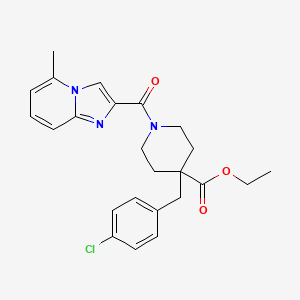 molecular formula C24H26ClN3O3 B6075302 ethyl 4-(4-chlorobenzyl)-1-[(5-methylimidazo[1,2-a]pyridin-2-yl)carbonyl]-4-piperidinecarboxylate 