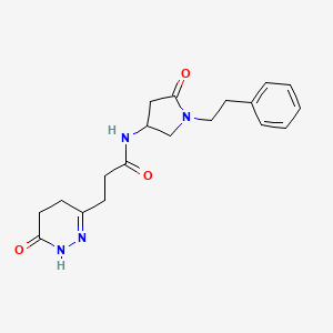 molecular formula C19H24N4O3 B6075308 N-[5-oxo-1-(2-phenylethyl)-3-pyrrolidinyl]-3-(6-oxo-1,4,5,6-tetrahydro-3-pyridazinyl)propanamide 