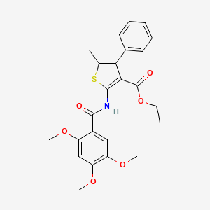 molecular formula C24H25NO6S B6075317 ethyl 5-methyl-4-phenyl-2-[(2,4,5-trimethoxybenzoyl)amino]-3-thiophenecarboxylate 