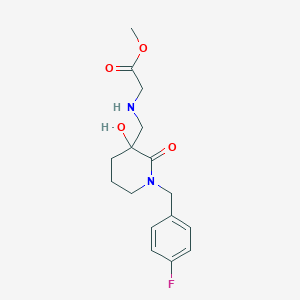molecular formula C16H21FN2O4 B6075318 methyl N-{[1-(4-fluorobenzyl)-3-hydroxy-2-oxo-3-piperidinyl]methyl}glycinate 