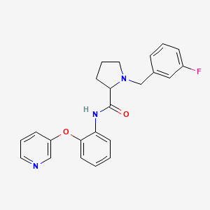 molecular formula C23H22FN3O2 B6075325 1-(3-fluorobenzyl)-N-[2-(3-pyridinyloxy)phenyl]prolinamide 