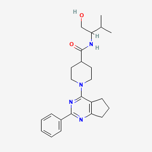 molecular formula C24H32N4O2 B6075359 N-[1-(hydroxymethyl)-2-methylpropyl]-1-(2-phenyl-6,7-dihydro-5H-cyclopenta[d]pyrimidin-4-yl)-4-piperidinecarboxamide 