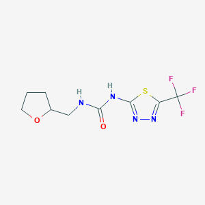 molecular formula C9H11F3N4O2S B6075362 N-(tetrahydrofuran-2-ylmethyl)-N'-[5-(trifluoromethyl)-1,3,4-thiadiazol-2-yl]urea 